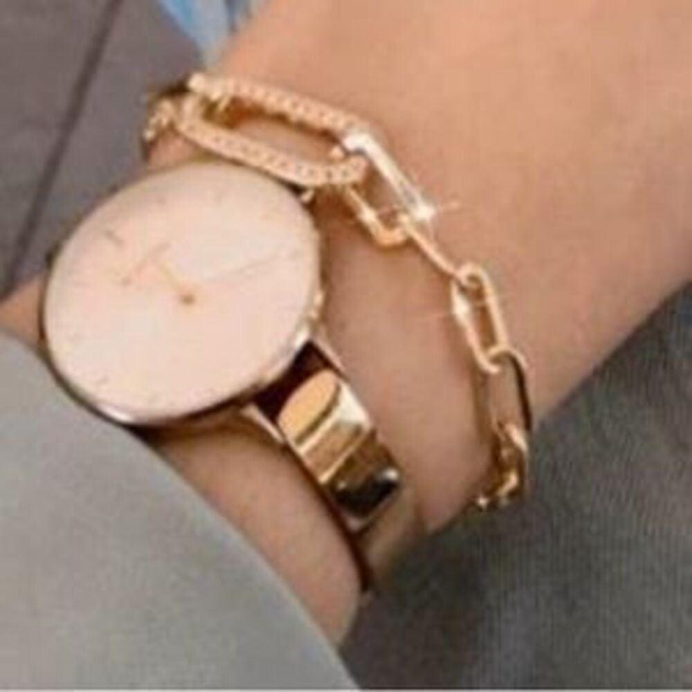 Rhinestone Paperclip Multilayer Bracelet